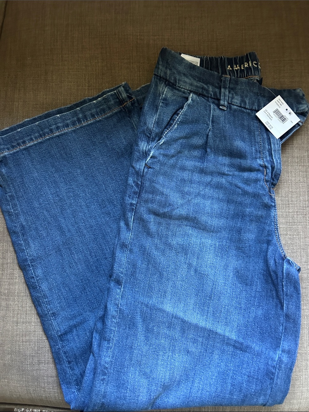 American Eagle Outfitters Dark Blue Wide-Leg Jeans